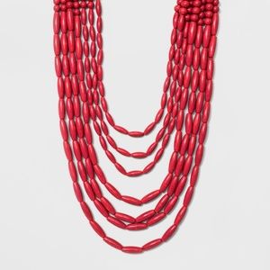 NWT New Bauble Bar Statement Necklace ~ Coral Red